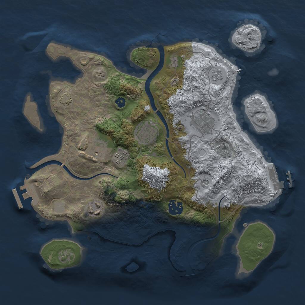 Rust Map: Procedural Map, Size: 3000, Seed: 17628149, 12 Monuments