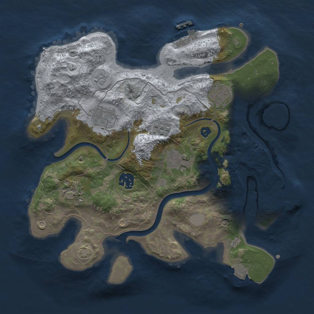 Rust Map: Procedural Map, Size: 3000, Seed: 1740900862, 11 Monuments