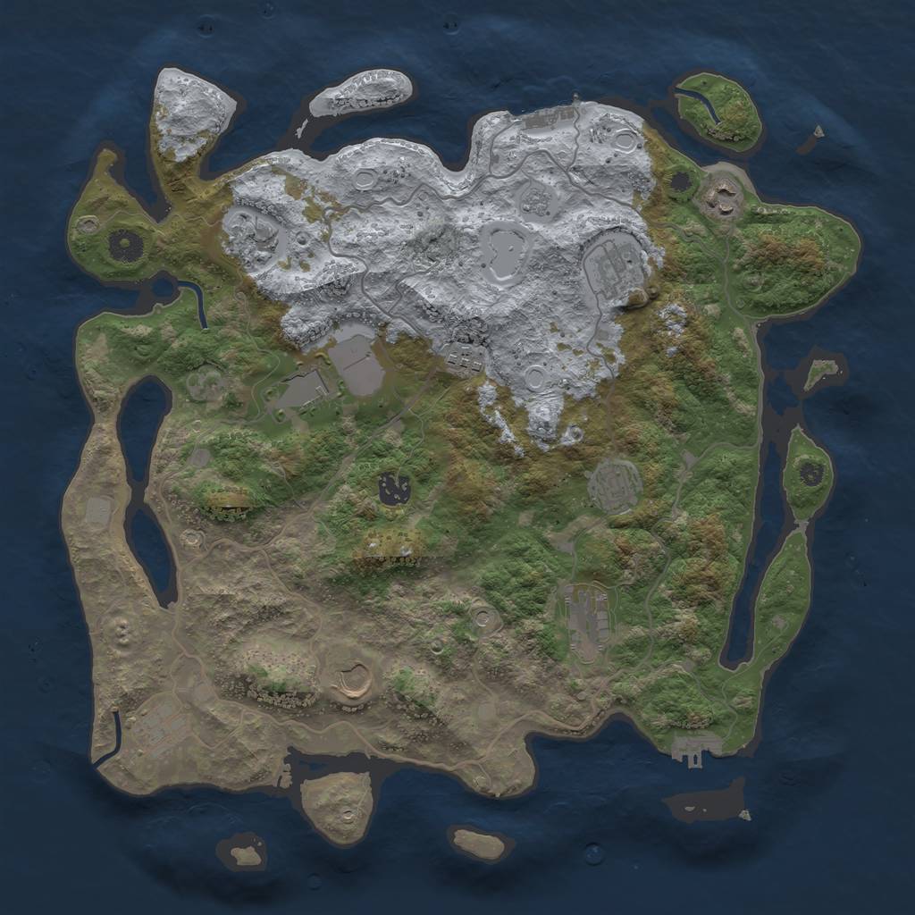 Rust Map: Procedural Map, Size: 4000, Seed: 1627143828, 17 Monuments