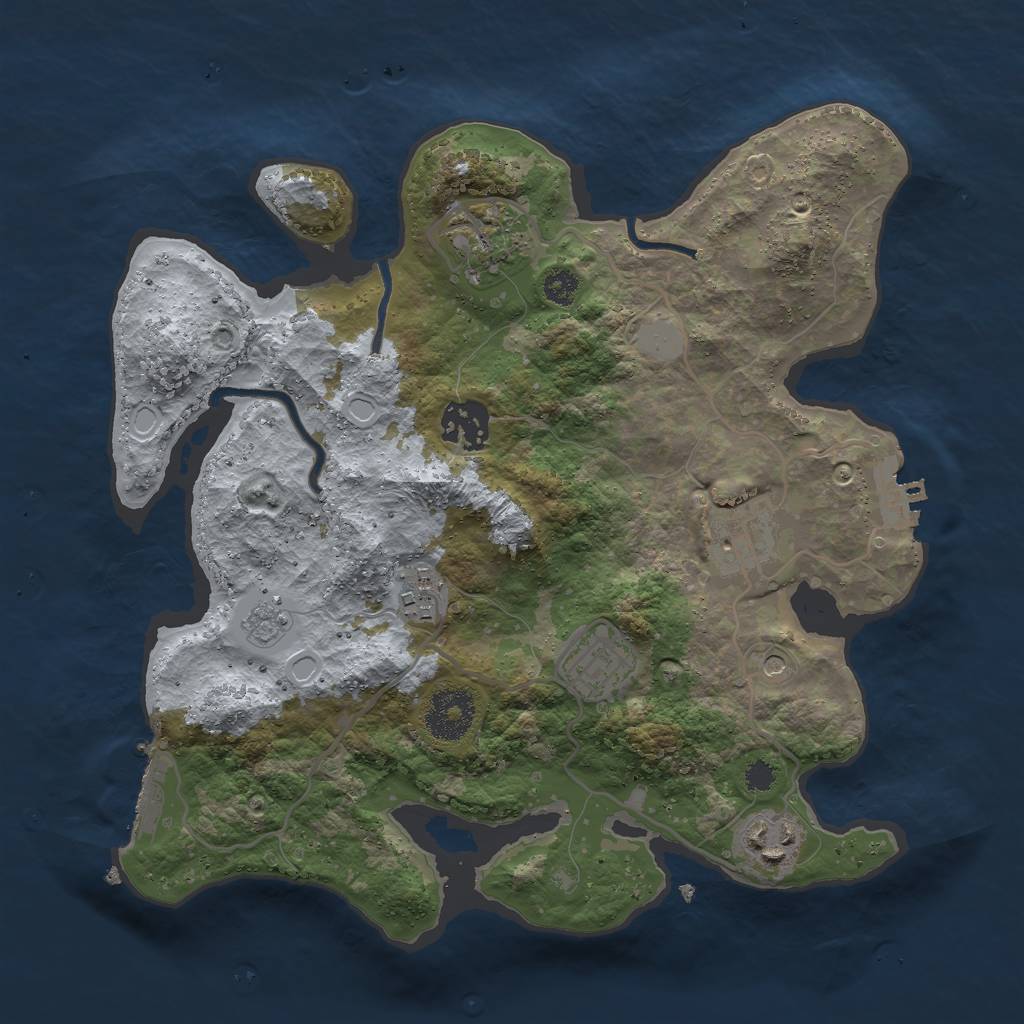Rust Map: Procedural Map, Size: 3000, Seed: 1198854867, 13 Monuments