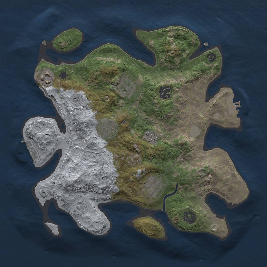 Rust Map: Procedural Map, Size: 3000, Seed: 404168397, 13 Monuments