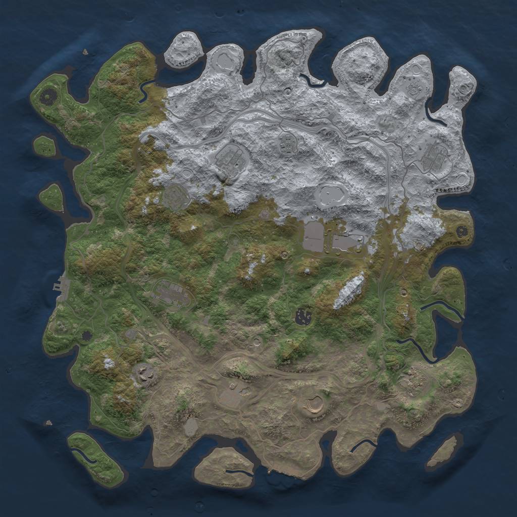 Rust Map: Procedural Map, Size: 4500, Seed: 959795602, 18 Monuments