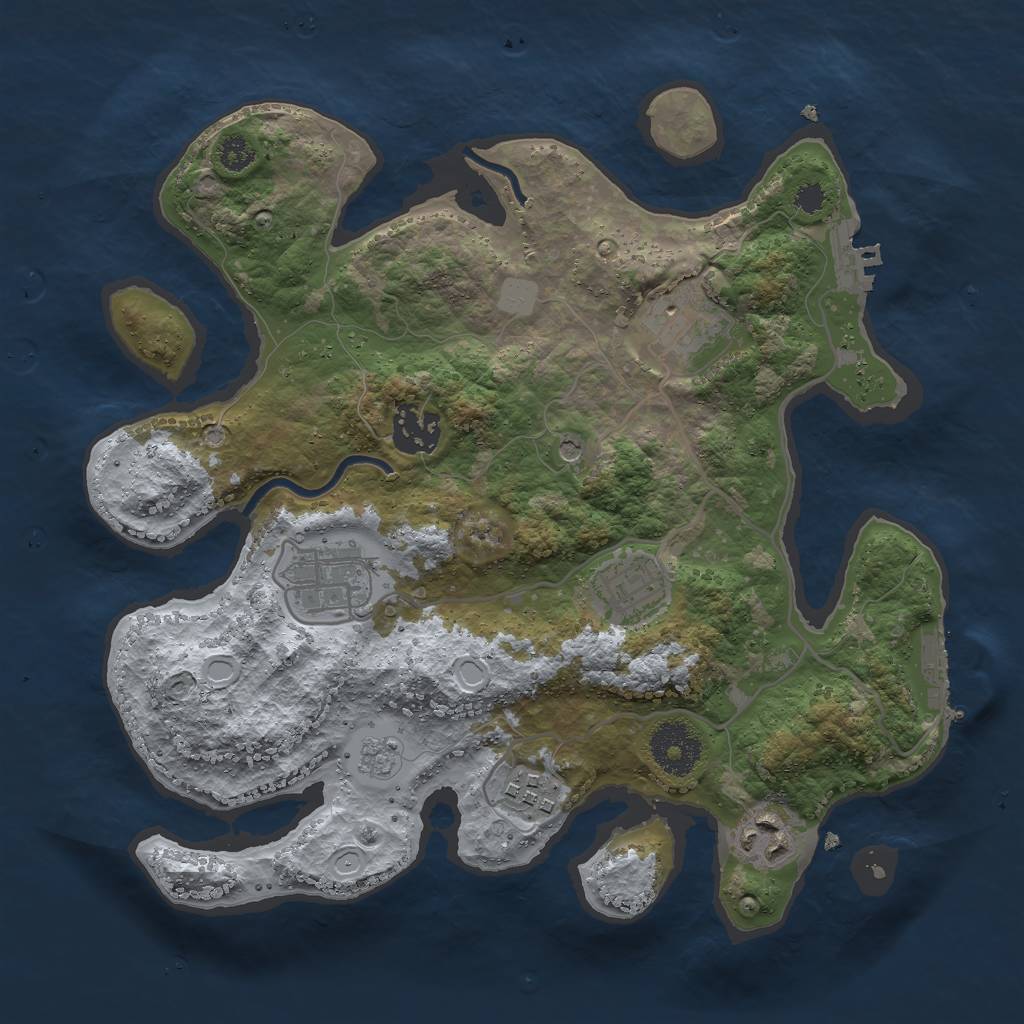 Rust Map: Procedural Map, Size: 3000, Seed: 13199, 13 Monuments