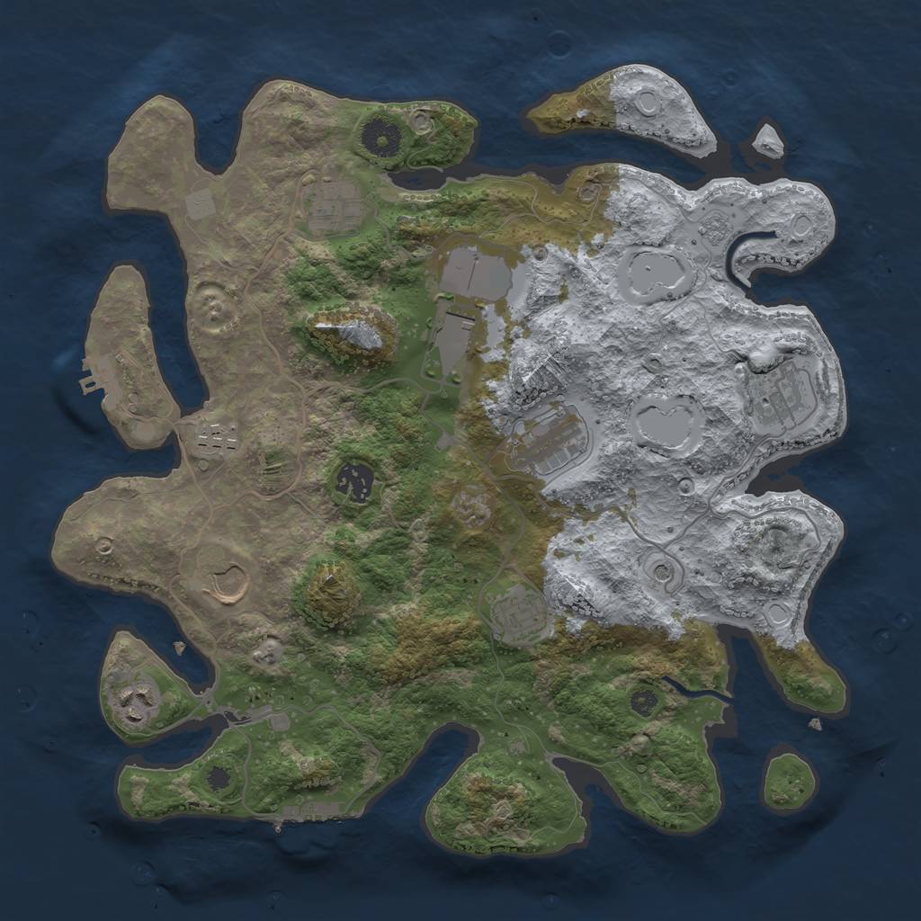 Rust Map: Procedural Map, Size: 3550, Seed: 99413, 16 Monuments