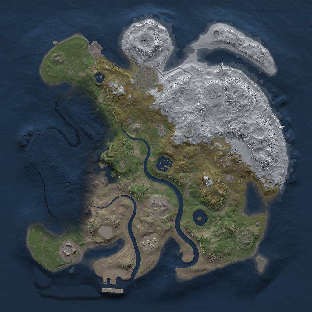 Rust Map: Procedural Map, Size: 3000, Seed: 1317280146, 12 Monuments