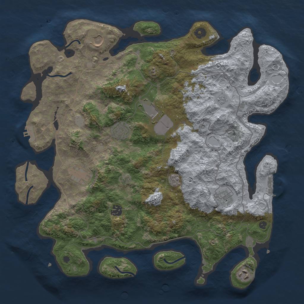 Rust Map: Procedural Map, Size: 4000, Seed: 1459436546, 15 Monuments