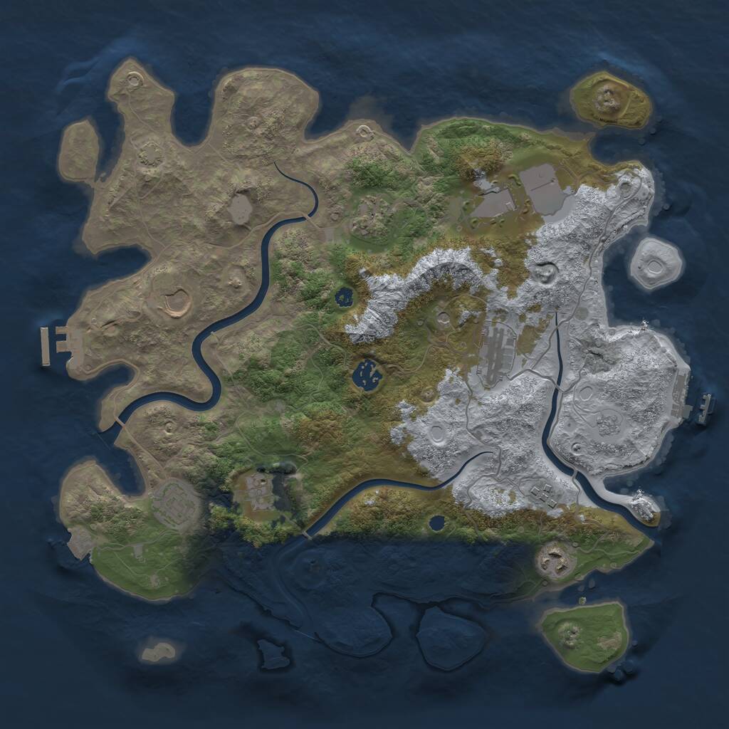 Rust Map: Procedural Map, Size: 3800, Seed: 969825, 15 Monuments