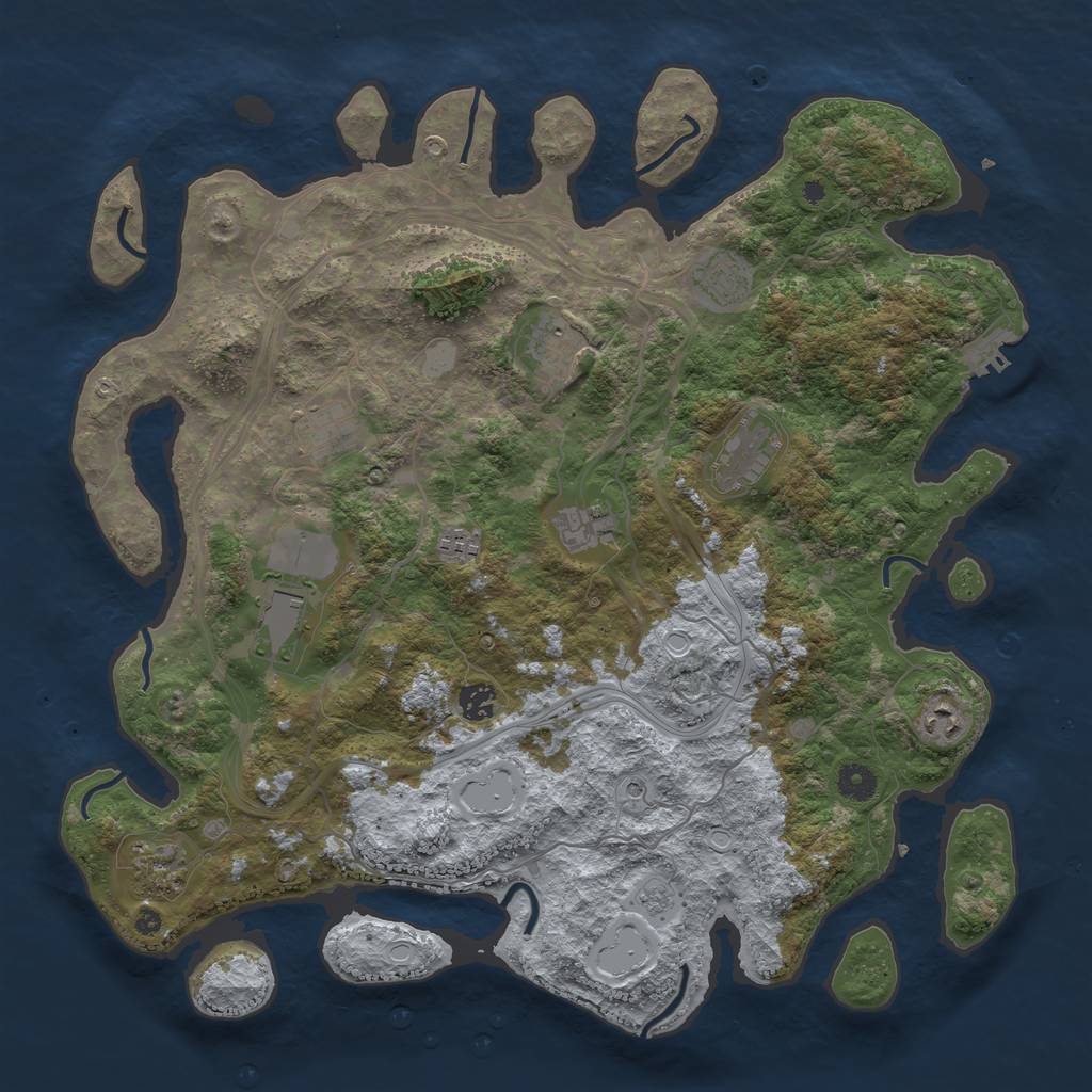 Rust Map: Procedural Map, Size: 4250, Seed: 1461470597, 16 Monuments
