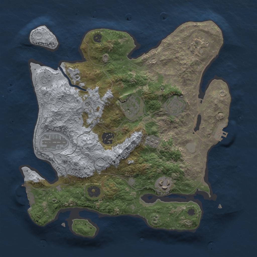 Rust Map: Procedural Map, Size: 3100, Seed: 128775007, 14 Monuments