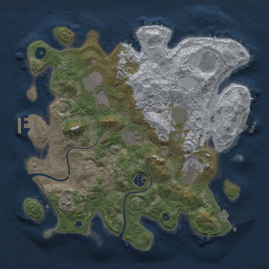 Rust Map: Procedural Map, Size: 3500, Seed: 67695816, 14 Monuments
