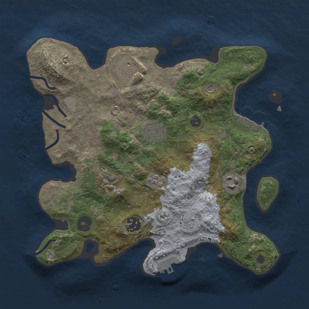 Rust Map: Procedural Map, Size: 3000, Seed: 23013, 13 Monuments