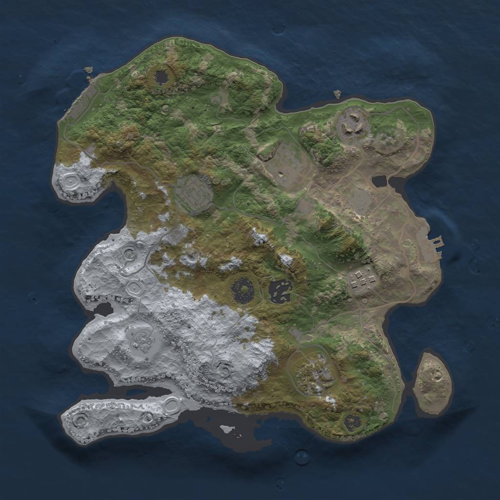 Rust Map: Procedural Map, Size: 3000, Seed: 1812281429, 13 Monuments