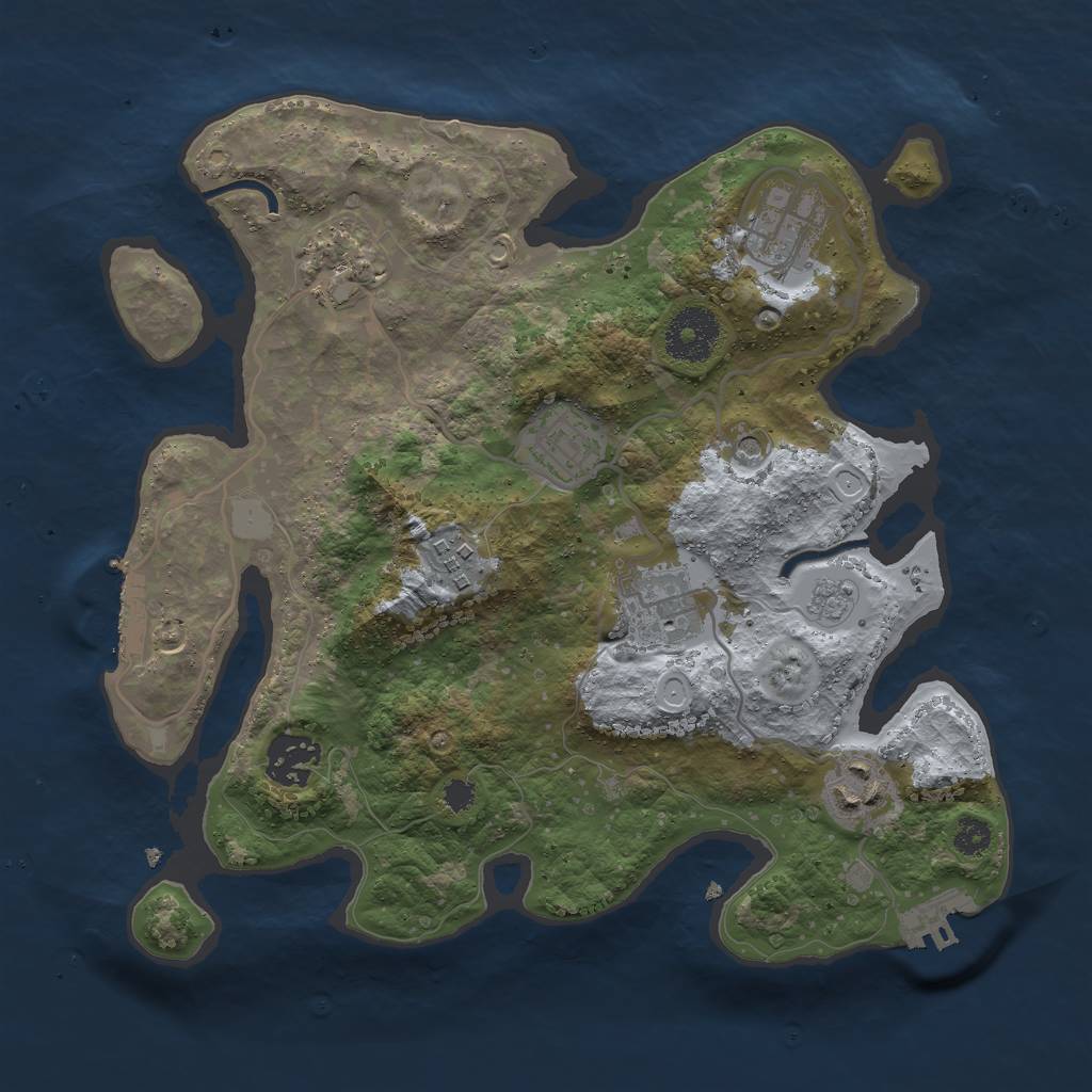 Rust Map: Procedural Map, Size: 3000, Seed: 9130, 14 Monuments