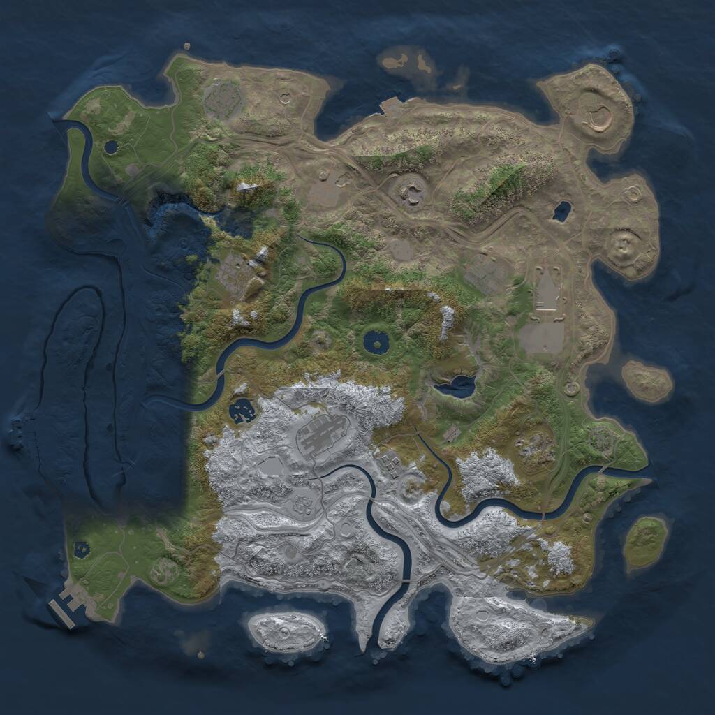 Rust Map: Procedural Map, Size: 4250, Seed: 1686119117, 17 Monuments