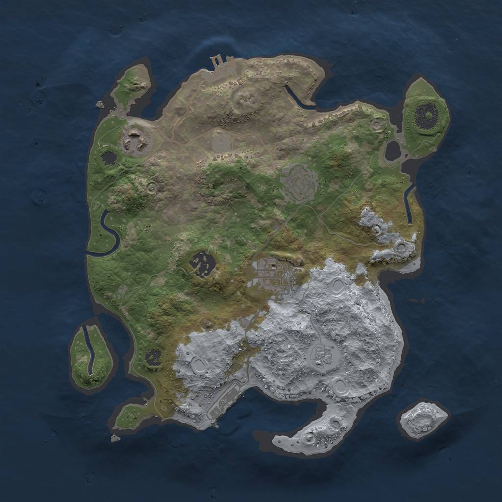 Rust Map: Procedural Map, Size: 3000, Seed: 1413, 10 Monuments