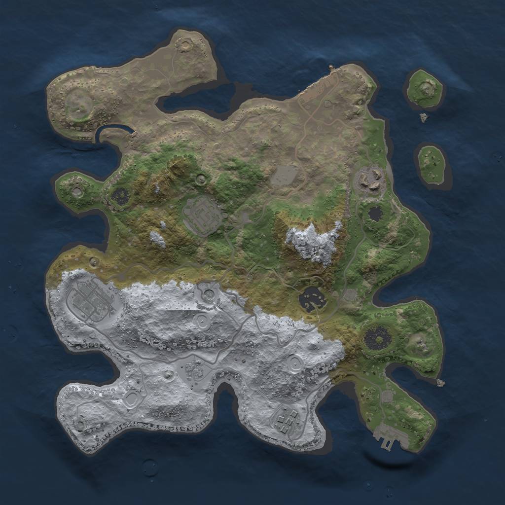 Rust Map: Procedural Map, Size: 3000, Seed: 36119731, 12 Monuments