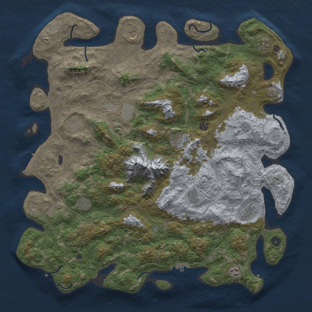 Rust Map: Procedural Map, Size: 5000, Seed: 640331277, 19 Monuments