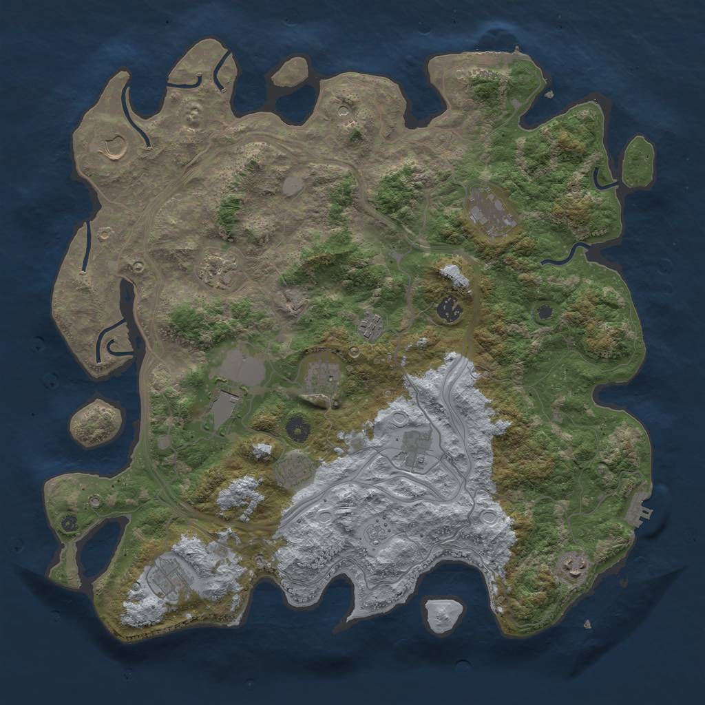 Rust Map: Procedural Map, Size: 4250, Seed: 703356553, 18 Monuments