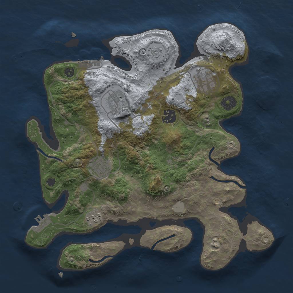 Rust Map: Procedural Map, Size: 3000, Seed: 17564, 11 Monuments