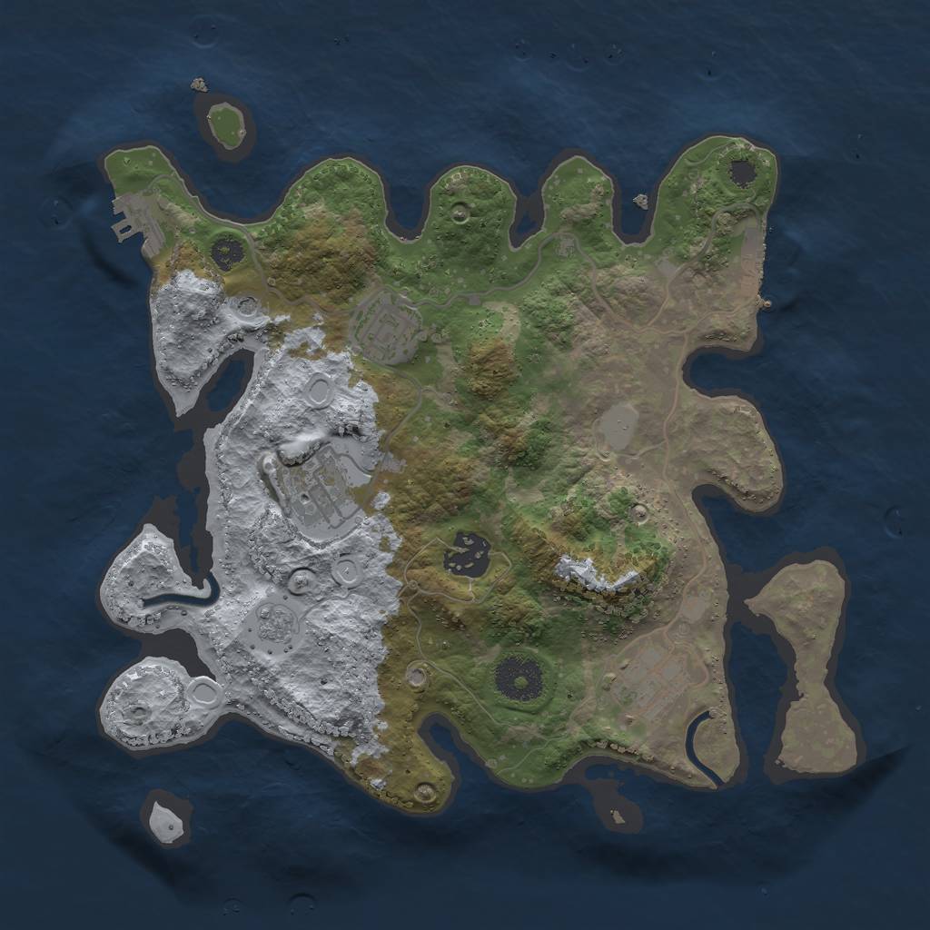 Rust Map: Procedural Map, Size: 3000, Seed: 10058, 11 Monuments