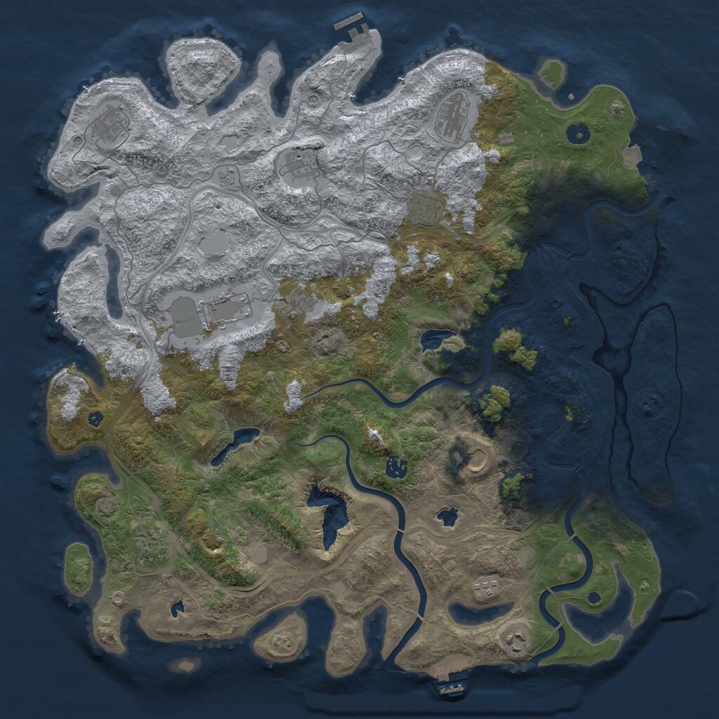 Rust Map: Procedural Map, Size: 4754, Seed: 354354432, 17 Monuments