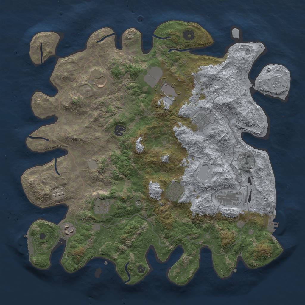 Rust Map: Procedural Map, Size: 4000, Seed: 152515120, 16 Monuments