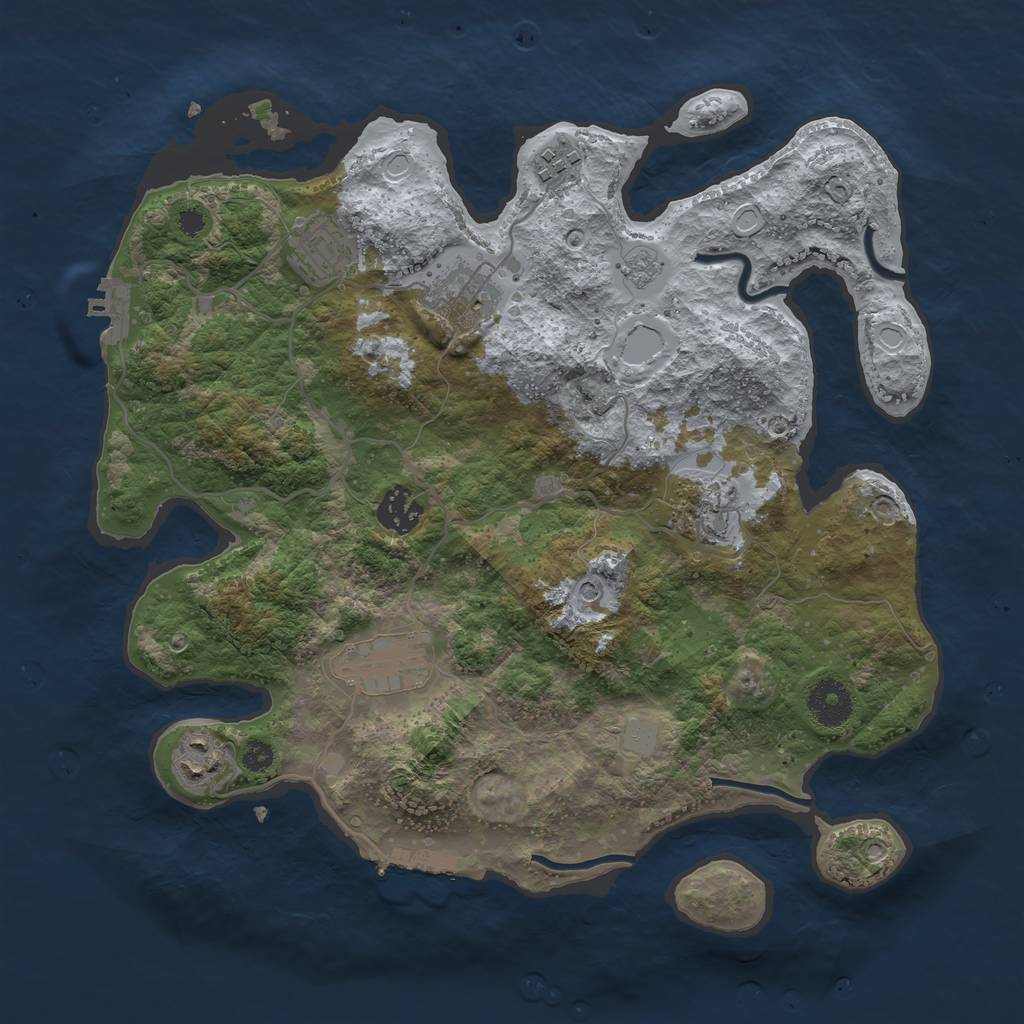 Rust Map: Procedural Map, Size: 3400, Seed: 1997575877, 14 Monuments