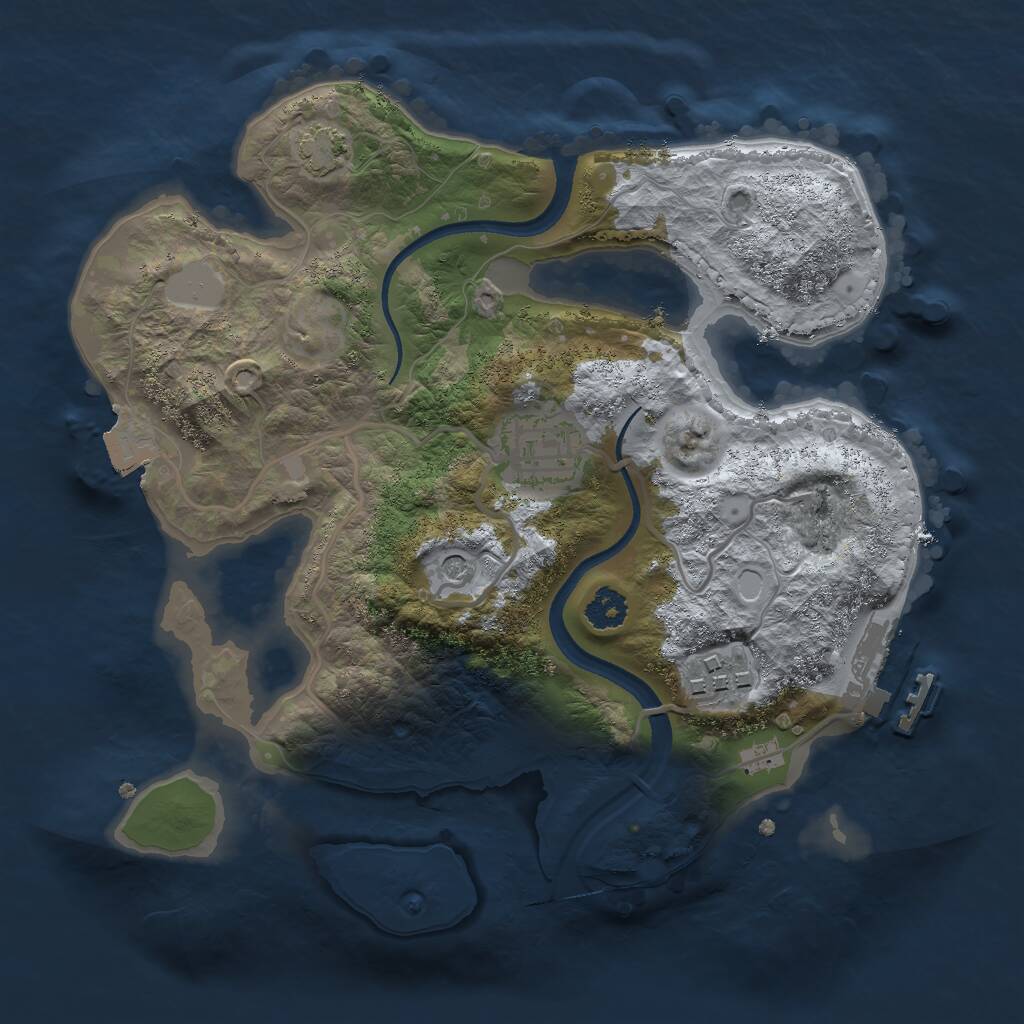 Rust Map: Procedural Map, Size: 2500, Seed: 26333, 6 Monuments