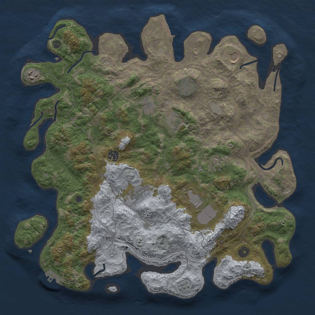 Rust Map: Procedural Map, Size: 4250, Seed: 35623, 17 Monuments