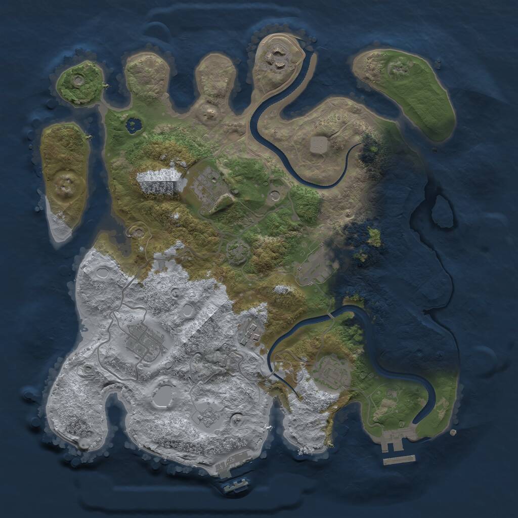 Rust Map: Procedural Map, Size: 3250, Seed: 673870, 12 Monuments