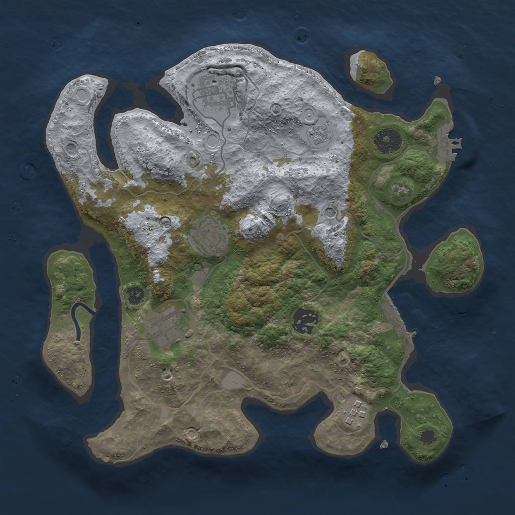 Rust Map: Procedural Map, Size: 3000, Seed: 598, 12 Monuments