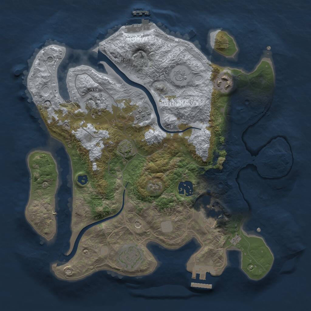 Rust Map: Procedural Map, Size: 3000, Seed: 598, 12 Monuments