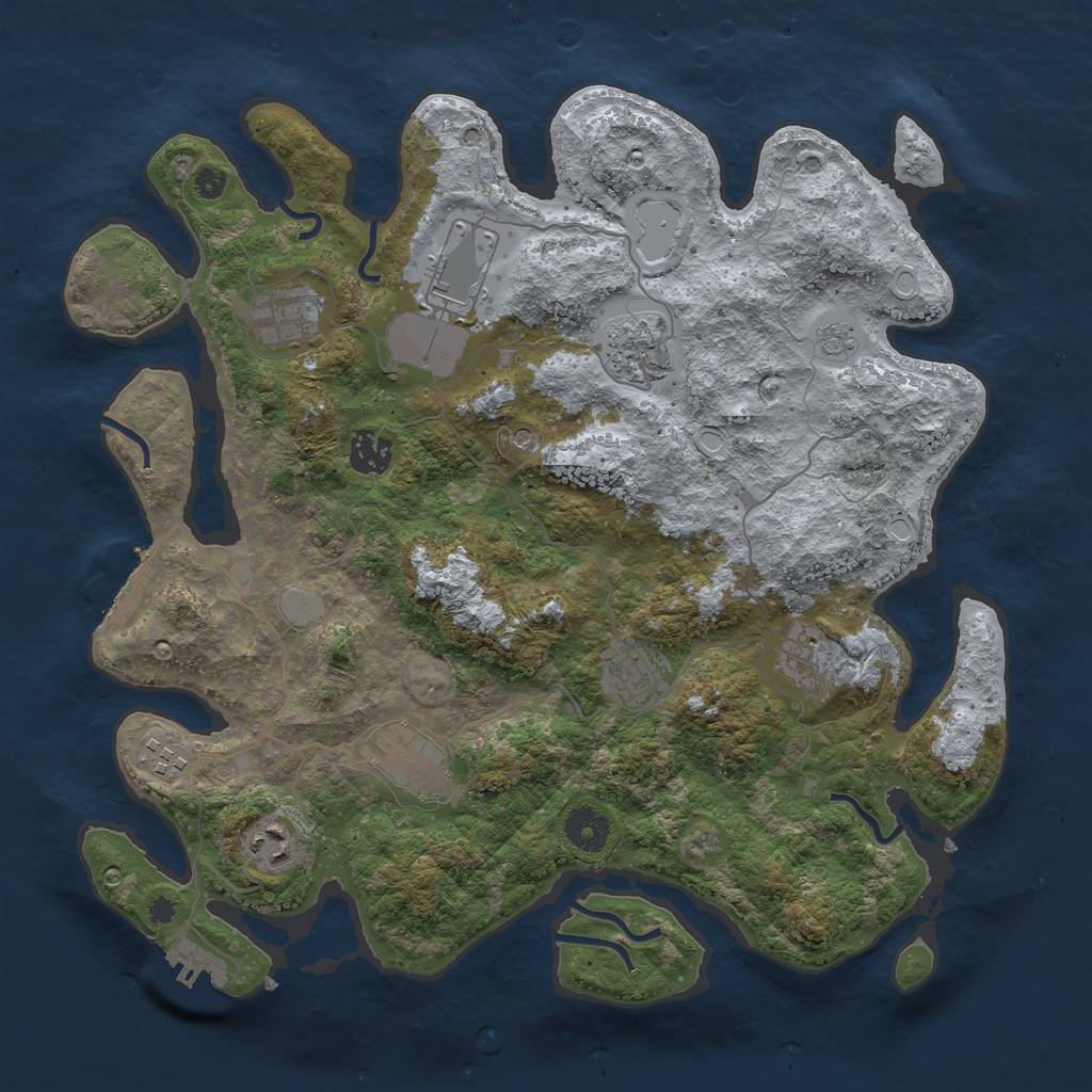 Rust Map: Procedural Map, Size: 3700, Seed: 5647898, 16 Monuments
