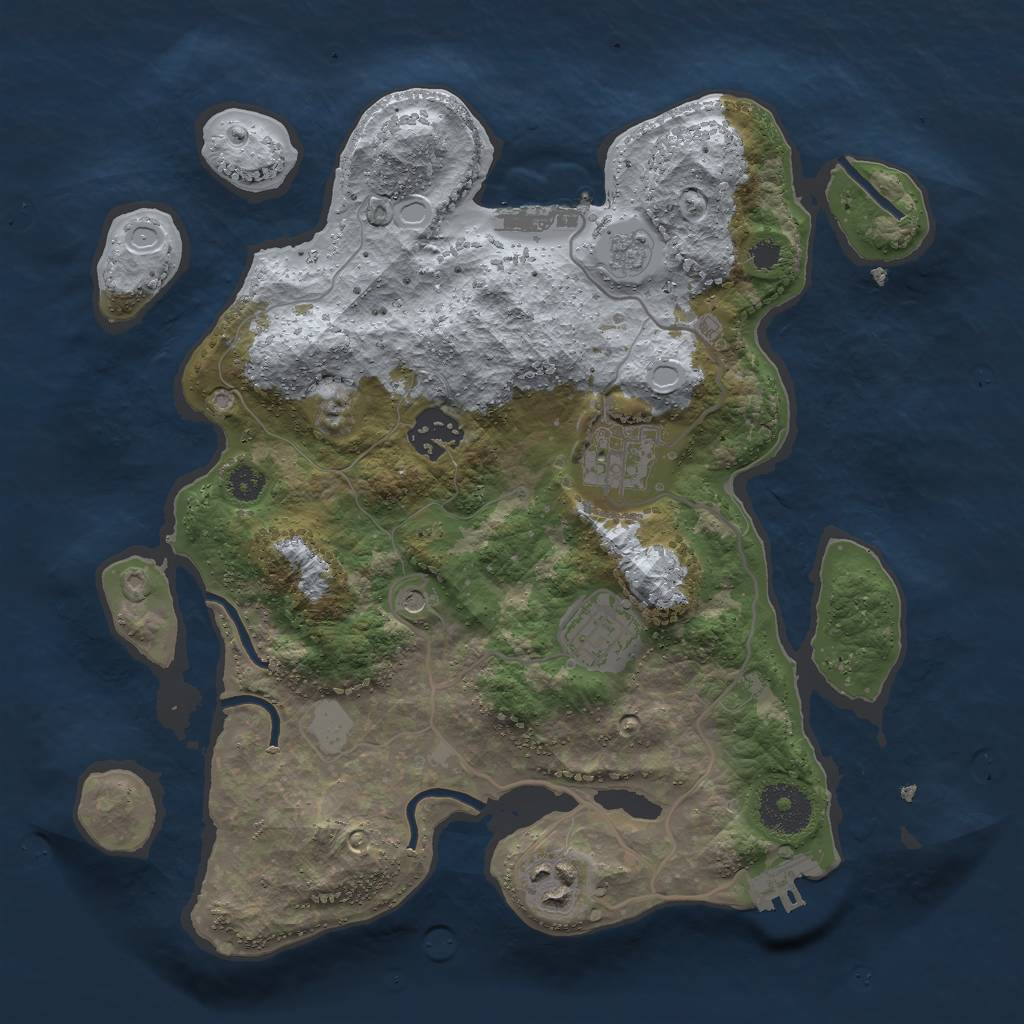 Rust Map: Procedural Map, Size: 3000, Seed: 18458, 11 Monuments