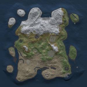Thumbnail Rust Map: Procedural Map, Size: 3000, Seed: 18458, 11 Monuments