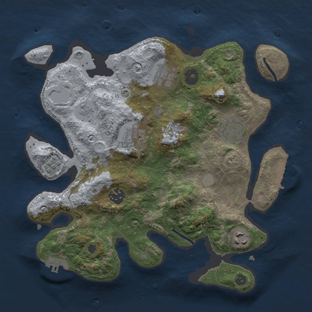Rust Map: Procedural Map, Size: 3000, Seed: 28561, 13 Monuments