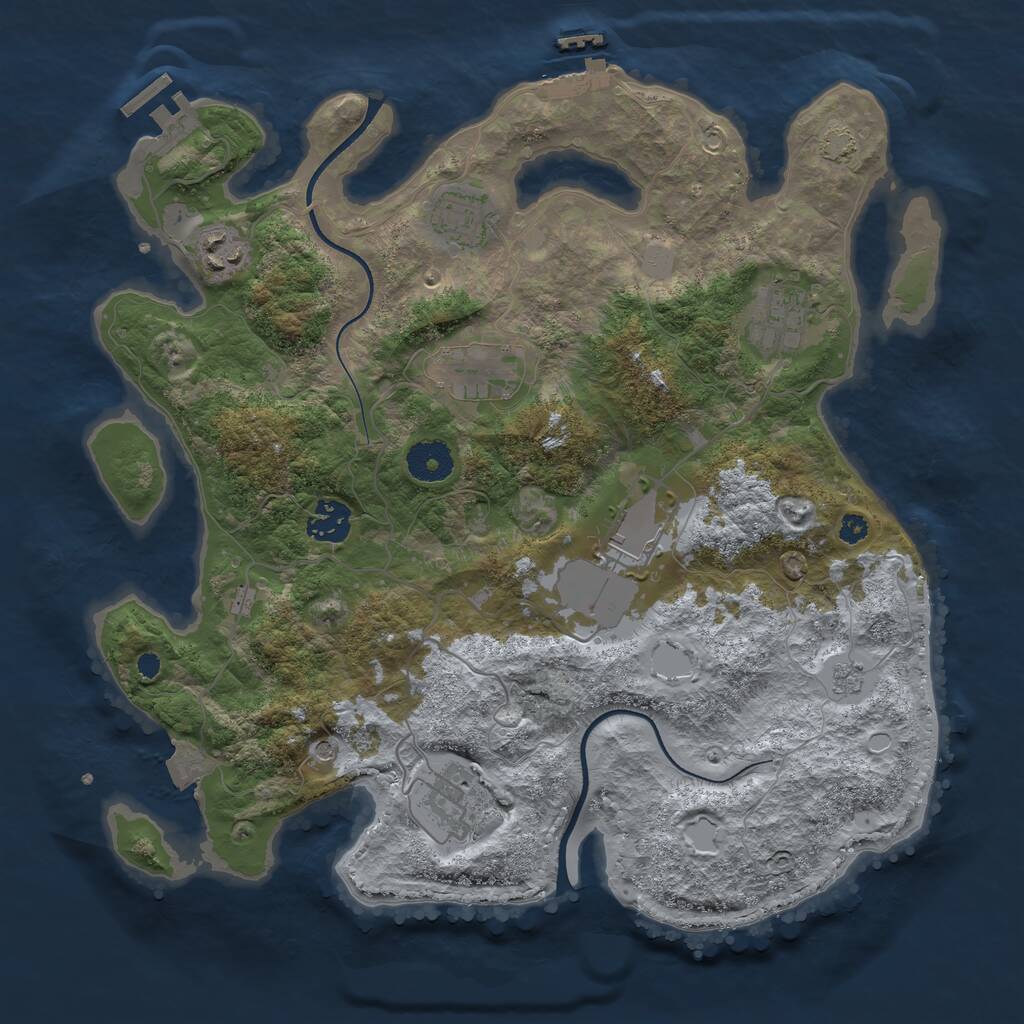 Rust Map: Procedural Map, Size: 3500, Seed: 260398588, 13 Monuments