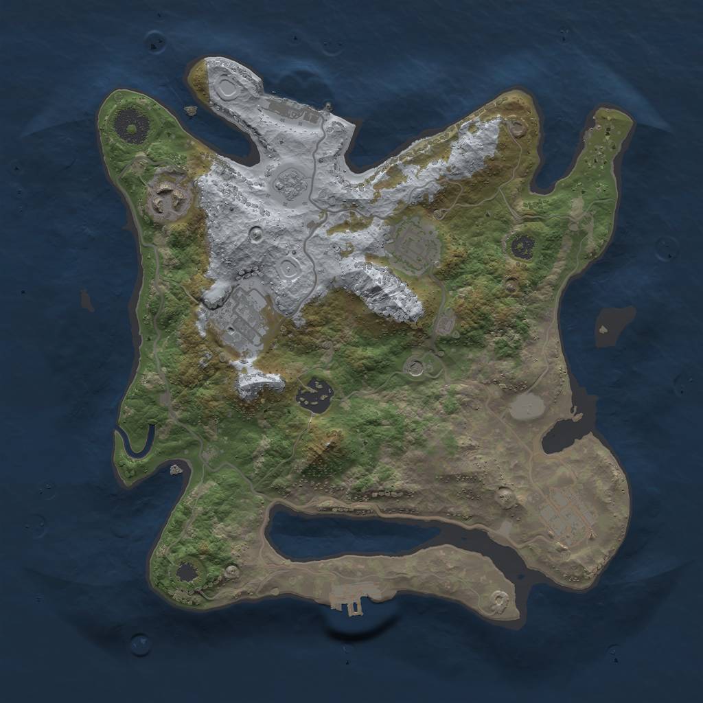 Rust Map: Procedural Map, Size: 3000, Seed: 6100, 12 Monuments