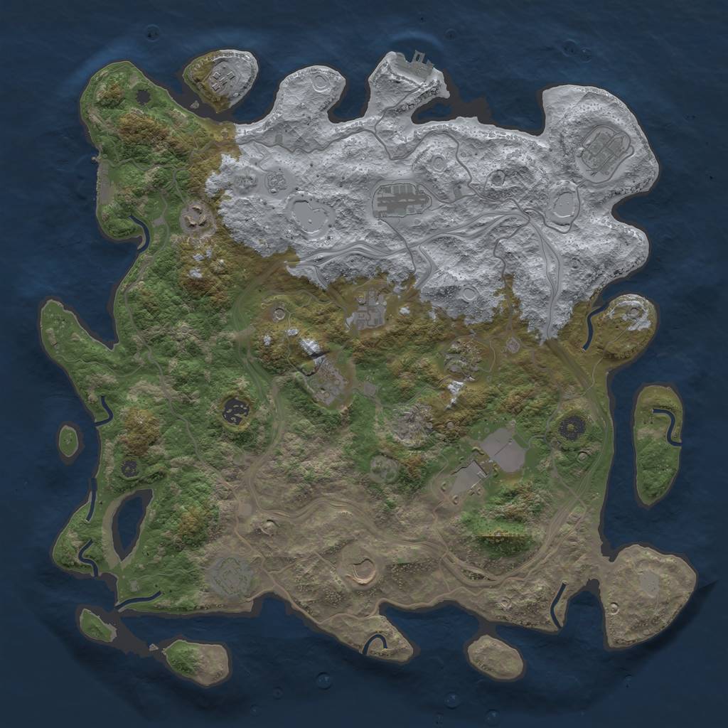 Rust Map: Procedural Map, Size: 4250, Seed: 859794, 18 Monuments