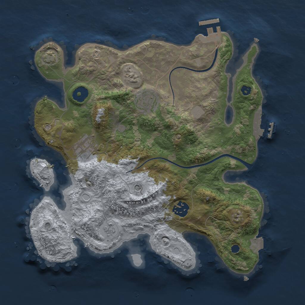 Rust Map: Procedural Map, Size: 3000, Seed: 98745678, 9 Monuments