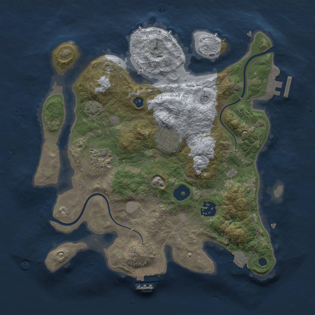 Rust Map: Procedural Map, Size: 3000, Seed: 22403, 8 Monuments