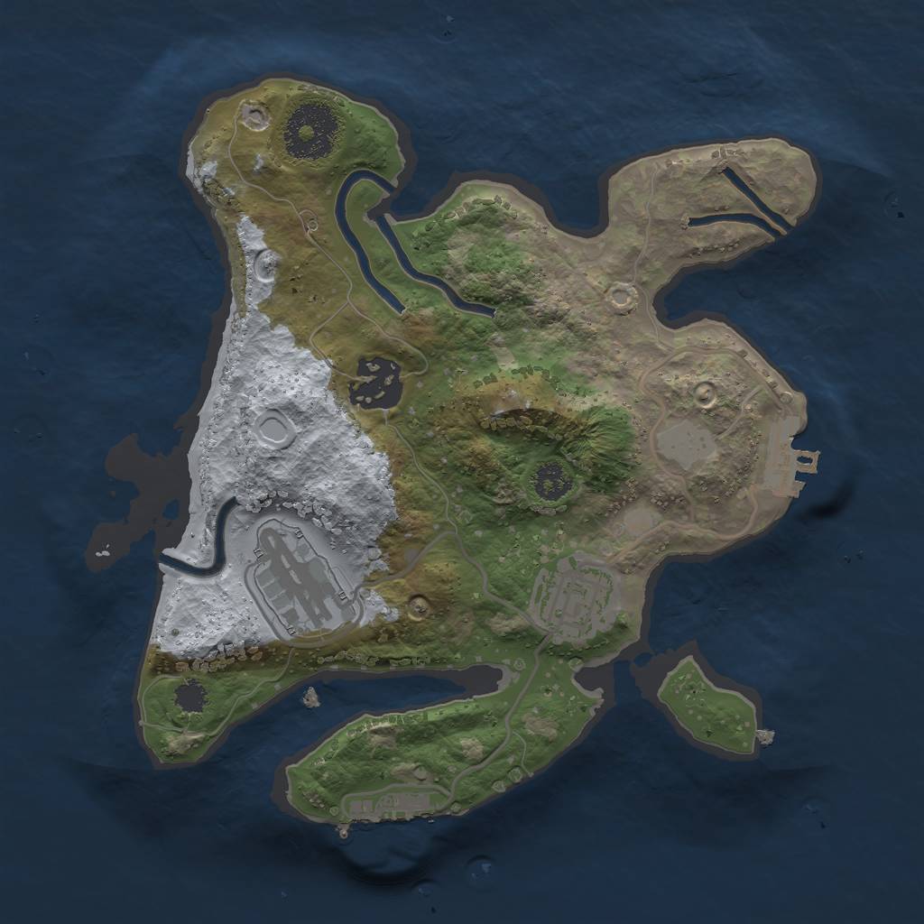 Rust Map: Procedural Map, Size: 2500, Seed: 20230406, 8 Monuments