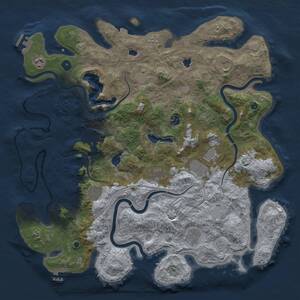 Thumbnail Rust Map: Procedural Map, Size: 4500, Seed: 1098213899, 17 Monuments