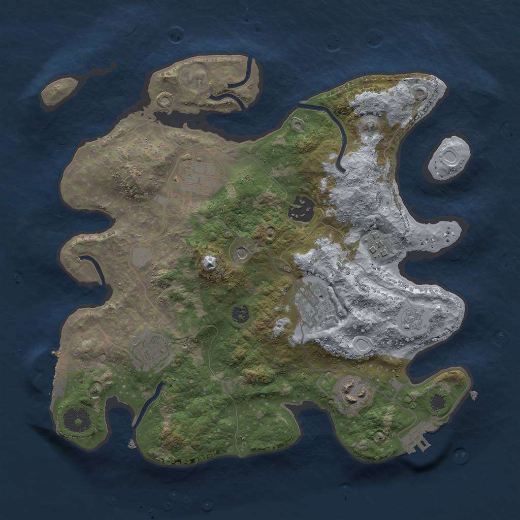 Rust Map: Procedural Map, Size: 3000, Seed: 19660, 13 Monuments