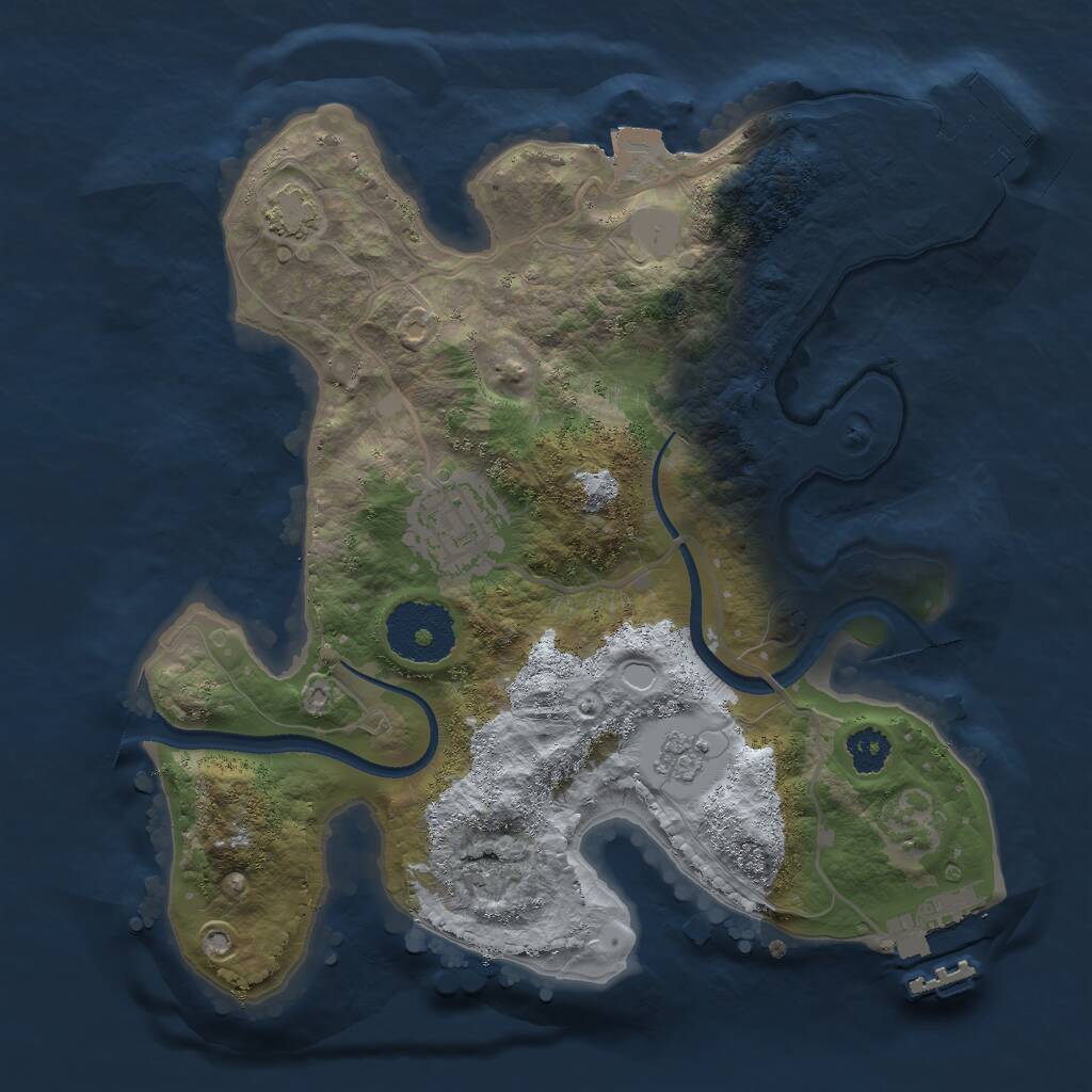 Rust Map: Procedural Map, Size: 2500, Seed: 93046312, 6 Monuments