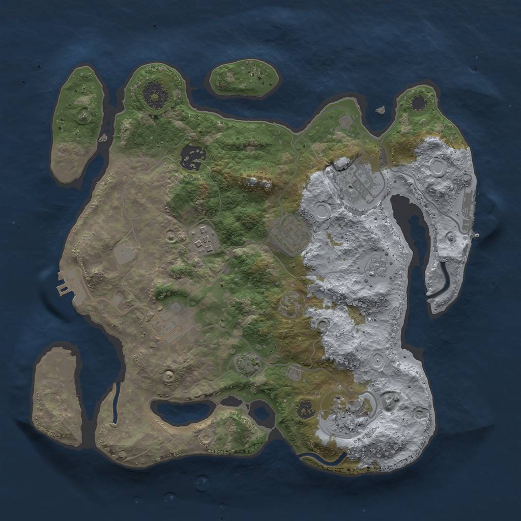 Rust Map: Procedural Map, Size: 3000, Seed: 13766, 13 Monuments