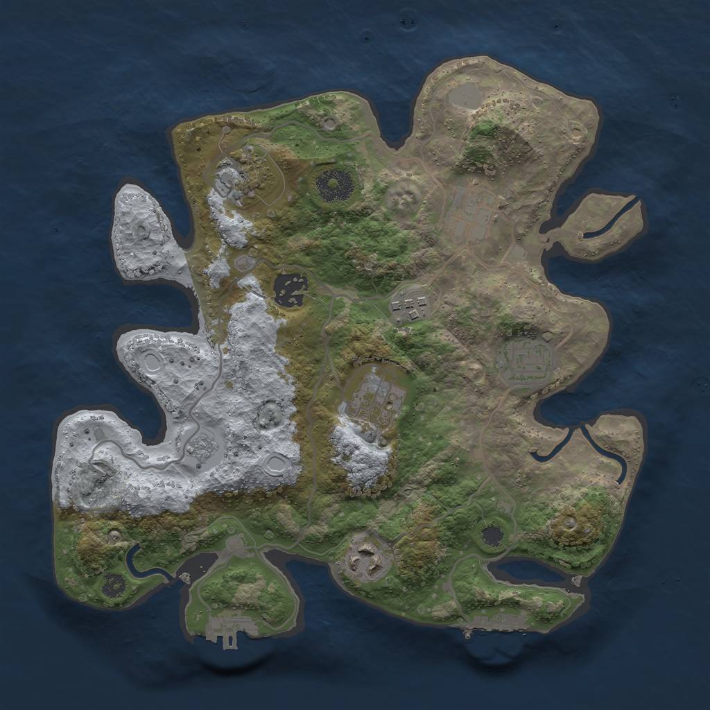 Rust Map: Procedural Map, Size: 3000, Seed: 109387415, 13 Monuments