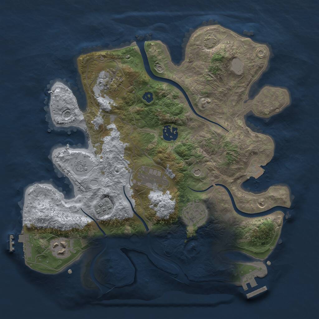 Rust Map: Procedural Map, Size: 3000, Seed: 109387415, 12 Monuments