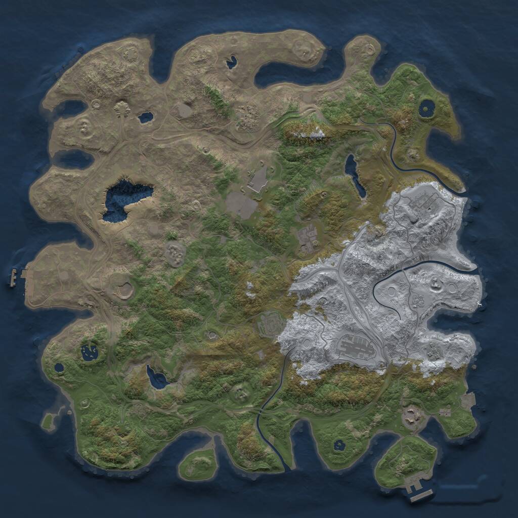 Rust Map: Procedural Map, Size: 4500, Seed: 2087240226, 16 Monuments