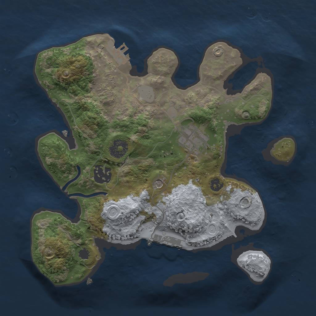 Rust Map: Procedural Map, Size: 2500, Seed: 15252, 8 Monuments